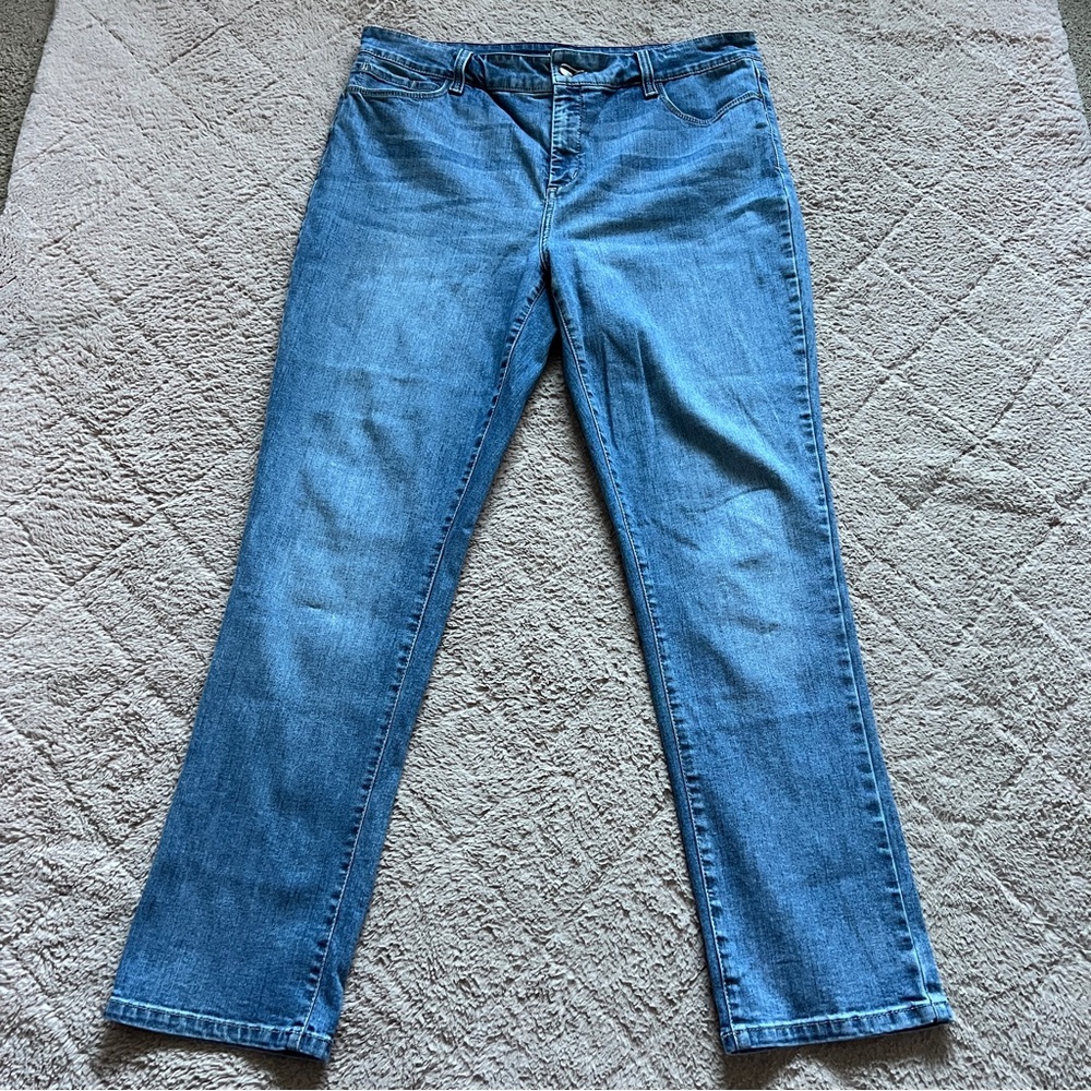 NYDJ‎ High Rise Skinny Fit Denim Jeans Preppy Minimalist Capsule Size 16 - Picture 2 of 8